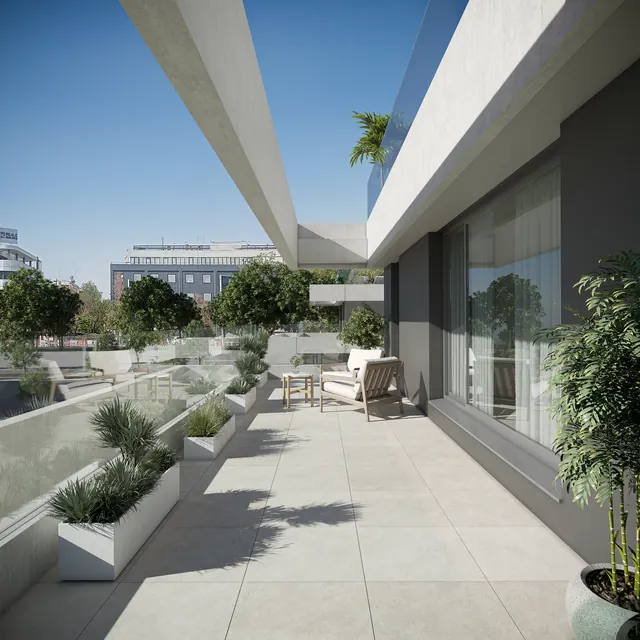 Aedas Homes · Av. Jerez, Sevilla &mdash; render exteriores