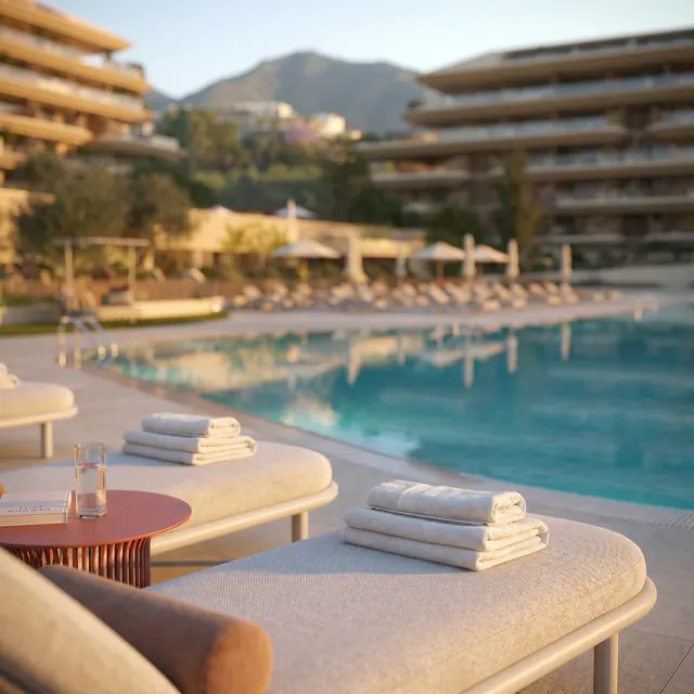 Naven · Detalle piscina &mdash; render ia
